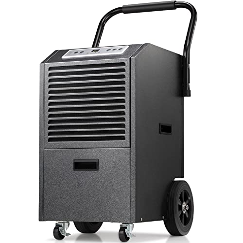 ZAFRO Commercial Dehumidifier, 110 Pints/Day Dehumidifier with Drain Hose for Crawl Spaces/Basements/Large Room, Auto or Manual Drainage, 2 Operation Modes, Memory Starting and 24 hr Timer, Black ZAFRO Commercial Dehumidifier, 110 Pints/Day Dehumidifier with Drain Hose for Crawl Spaces/Basements/Large Room, Auto or Manual Drainage, 2 Operation Modes, Memory Starting and 24 hr Timer, Black