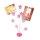 8-Branch Family Tree Picture Frame Holder, Card Photo Clips Holder Desk Stand for Memo Paper Note Photo Christmas Wedding Card Display (Rose Red Flower)