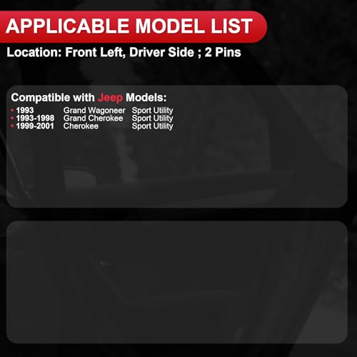 Image of 2 Pins Front Left Driver Side Door Latch Lock Actuator Compatible with Jeep Grand Wagoneer /Grand Cherokee /Cherokee Sport Utility,Replace for 931-664,4798915AC, 4798915AB, 55033439, 4773635