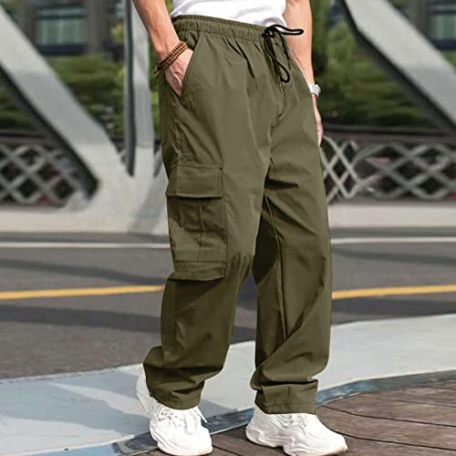 Mens Cargo Pants,Elastic Waist Sweatpants for Men Casual Long Trousers Light Jogger Pants3