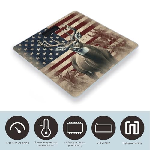 Báscula digital para baño Americana Flag Deer miniatura 3