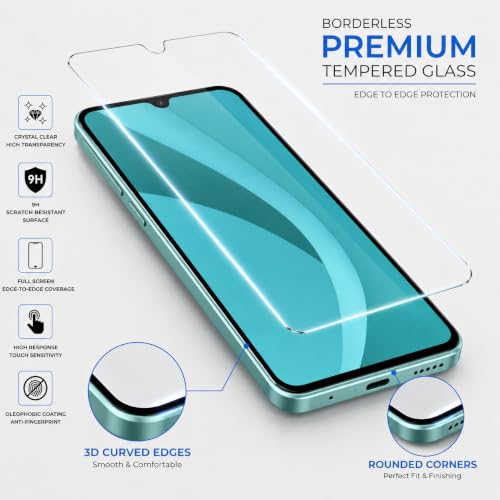 Image of ArmourPro 3D Borderless Tempered Glass for Redmi 14C, Redmi A7 and Redmi A4, HD Clear Curved Edge to Edge Screen Protector, 9H Hardness, Oleophobic Coating, Case Friendly | Pack of 1