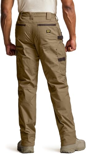 Image of CQR Men's Quick Dry Work Pants, Water Resistant Outdoor Tactical Pants, Lightweight Stretch Cargo Hiking Pants