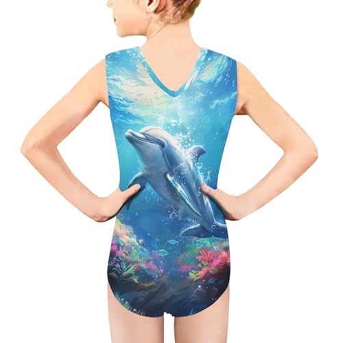 Image of Biyejit Girls Leotards Dance Sport Wear Gymnastics One-Piece Swimwear for Kids 3-14 Years
