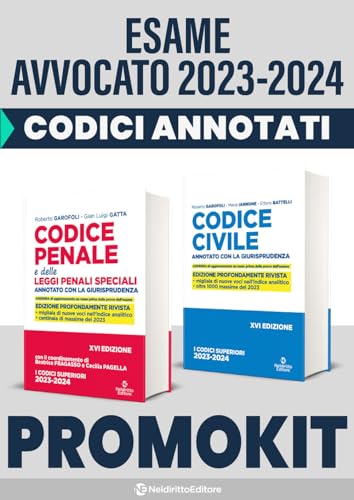  Kit codici esame avvocato 2023: Codice civile-Codice penale annotati con la giurisprudenza