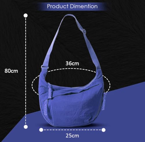 Image of WildHorn Travel Crossbody Crescent Bag for Women | Over-Shoulder Half Moon Sling Purse with Zipper | Unisex Chest Bag & Waist Bag for Daily Travel Use