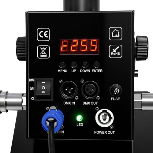 Máquina de humo LED de 260 W, máquina de humo para escenario con control DMX y ángulo ajustable de 180°, 12 LEDs RGBW, altura de pulverización de CO2 de 19,69-26,25 pies, para fiestas, bodas y conciertos miniatura 7