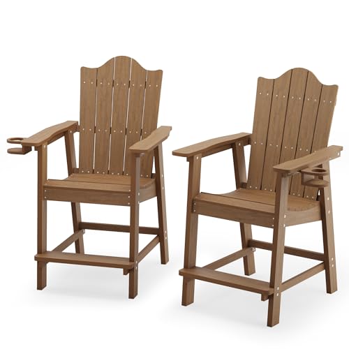 Outdoor Adirondack Barstools Set of 2 for Deck or Patio