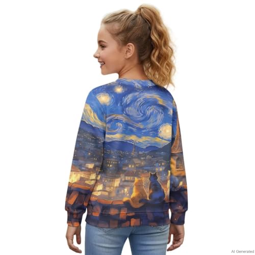 Image of Girls Cardigans Sweater Long Sleeve Crew Neck Button Down Sweaters School Outerwear for Kids Fall Winter Tops