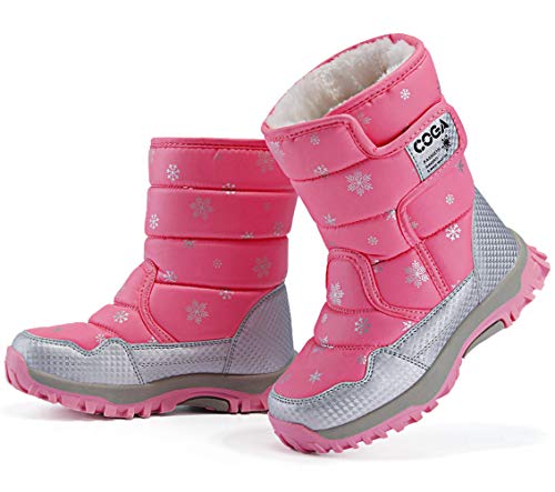DADAWEN Girls Boys Snow Boots Winter Outdoor Waterproof Slip Resistant Cold Weather Shoes (Toddler/Little Kid/Big Kid)4