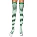 Produktbild LEG AVENUE 6005 - Overknee Halterlose Strümpfe Mit Streifen, Einheitsgröße (EUR 36-40), weiß/kelly grün, Damen Karneval Kostüm Fasching