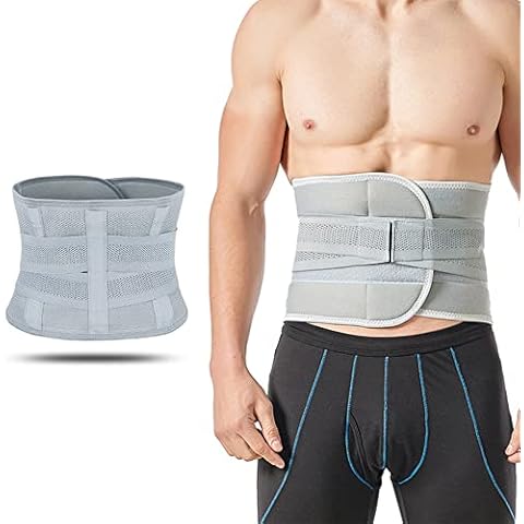 Zucng Back Support Belt for Men Women, Lower Back Brace Pain Relief, Adjustable Lumbar Support Belt for Work Sciatica Scoliosis(Grey, L) Cover