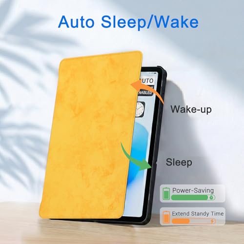 Image of CoBak Case for Samsung Galaxy Tab A11+ Plus 11 inch 2025, Multi-Viewing Angles, All New PU Leather Folio Stand Cover with Auto Sleep Wake Feature for Samsung Galaxy Tab A11+ Tablet 11-inch, Yellow