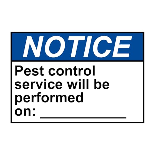 ANSI NOTICE Pest Control Service Will Be Performed Sign Chemical Safety Warning Metal Tin Sign (12x16 Inches)