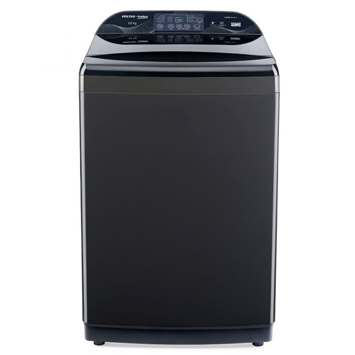 Image of Voltas 10 Kg, 5-Star, Fully Automatic Top Load Washing Machine (WTL1006UEAH / DPB0HD, Dark Grey)