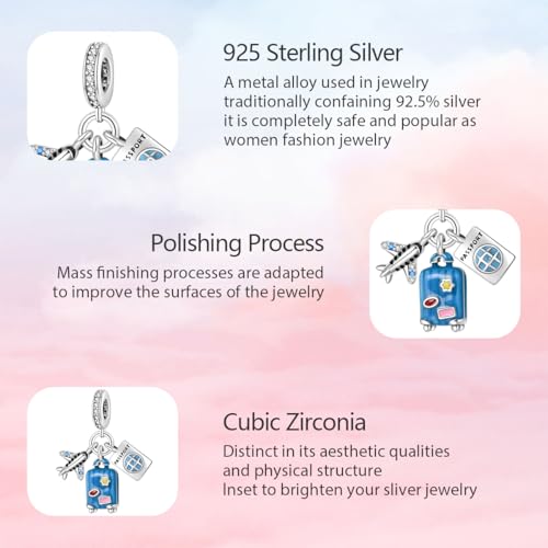 925 Sterling Silver Charms for Bracelets and Necklaces Lipstick and Perfume High Heels Dangle Pendants Heart Butterfly Bead Charms Halloween Christmas Gift for Womens3