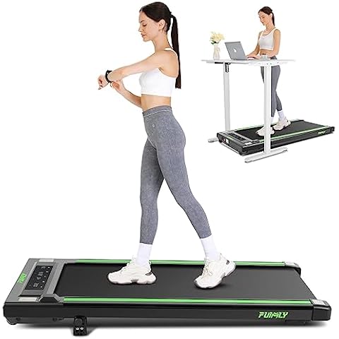 2 in1 Walking Pad Under Desk Treadmill with Incline 2.5HP Portable Walking Treadmills Jogging Machine for Home Office,LED Touch Screen,Remote Control,Installation-Free(Green) Cover