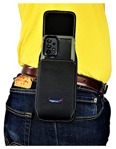 Mgbca MGB-A71 Nylon Cell Phone Holster Pouch For Samsung Galaxy A72 A71 5G, A52 A51 Rugged W/Fixed Belt Loop Clip Holder cover