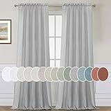 H.VERSAILTEX 2 Pack Ultra Luxurious High Woven Linen Elegant Curtains Rod Pocket Curtain Panels Light Filtering Privacy Panels Drapes for Bedroom/Kids Room, Extra Long 52x108-Inch 9 FT, Dove