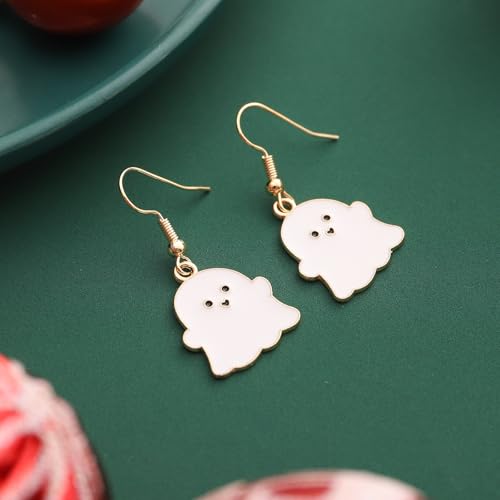Happy Ghost Halloween Earrings for Women Cute Black White Ghost Earrings Funny Kawaii Ghosts Jewelry2