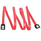 RELPER Red 3ft Long Sata 3 Cable 6gbs 1m with Double Locking