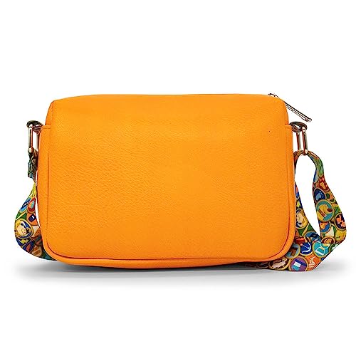Disney Bag, Crossbody, Rectangle, Up Wilderness Explorers WE Badge, Orange, Vegan Leather3