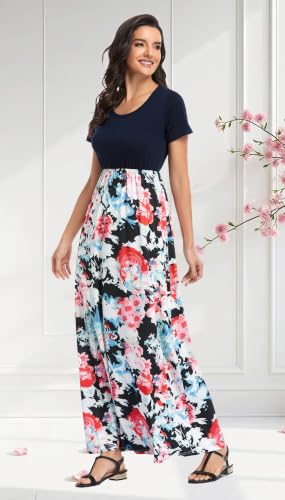 Image of Mommy Jennie Women's Maxi Dresses Short Sleeve Long Casual Summer Sundresses