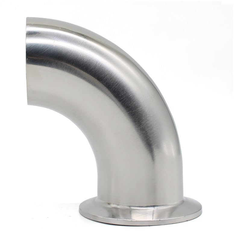 Codo de 90 grados de tres clips de 1,5 "4", accesorios sanitarios de acero inoxidable 304/316L, diámetro exterior de tubería de 19mm-108mm, soldado con respaldo hecho en casa(SUS316L,102mm Ferrule 119