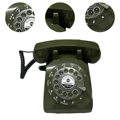 Teléfono retro giratorio grabador para bodas verde miniatura 3