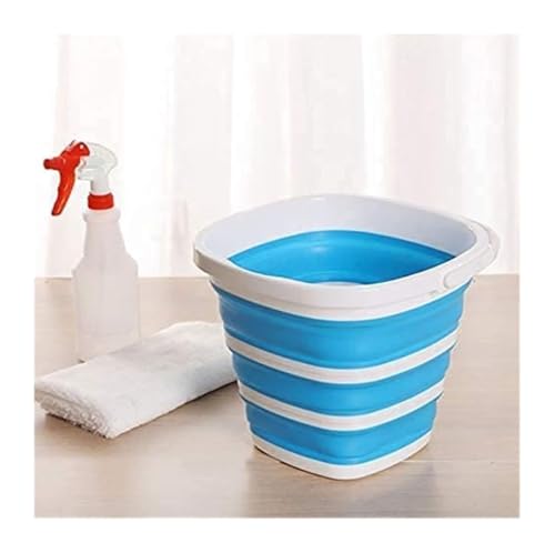 Cubo plegable multicolor azul para camping playa y pesca 3