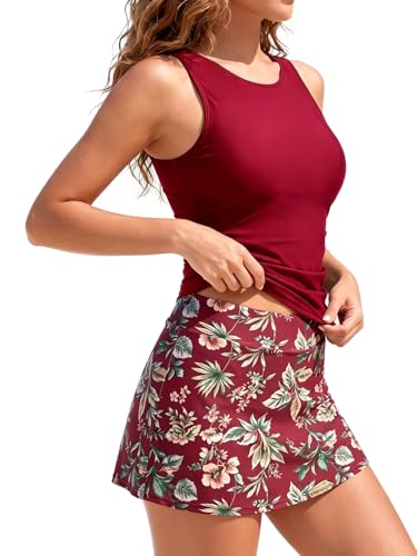 Maillot de bain couvrant anti-complexes avec jupe fluide et imprimé floral