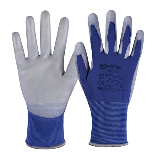 Andanda Safety Work Gloves, Anti-Slip Pu Coated Gardening Gloves For Digging, Weeding For Men, Breathability, Warehouse, Garden, Purple #TOP17