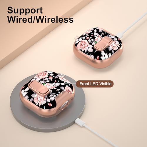Image of for Apple AirPods 4 Case 2025 with Safety Lock & Foldable Phone Stand, Rose | Double Drop Protection,Two-Piece Design, Airpod 4 Case with Keychain & Cleaner Kit, Support Wireless Charging, Shockproof