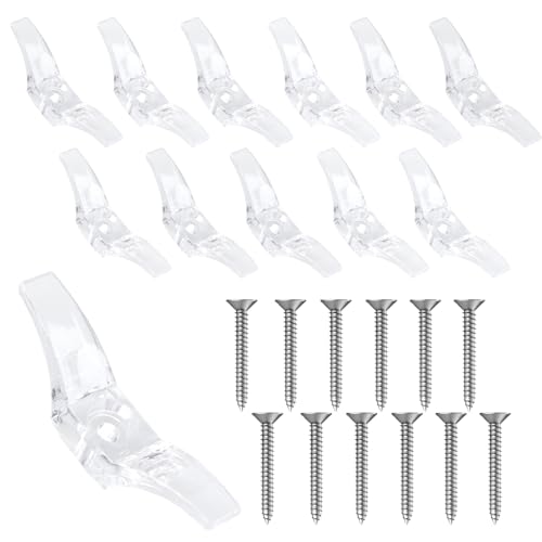 Maxqzin 12PCS Cord Cleats for Blinds, Blind Cord Holder Plastic Transparent Blind Cord Winder with Screws Blind Cord Safety for Home Blinds Curtains Sun Shades Ropes