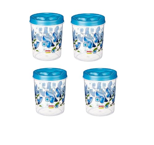 Image of ARISTO Store Queen444 Plastic Storage Container Set of 4-1400 Ml, (12.6(D) X 15.2) Cm, multicolour
