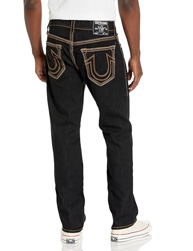 True Religion Men's Ricky Straight Big Qt Stitch Flap Jean