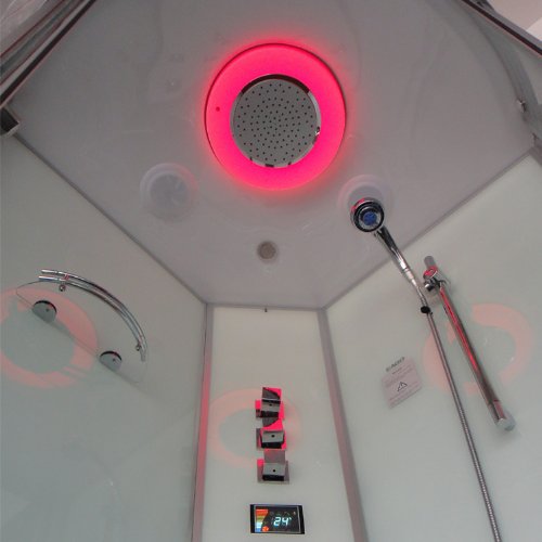 EAGO Dampfdusche DZ954F8 weiß/ 100×80/ links-4