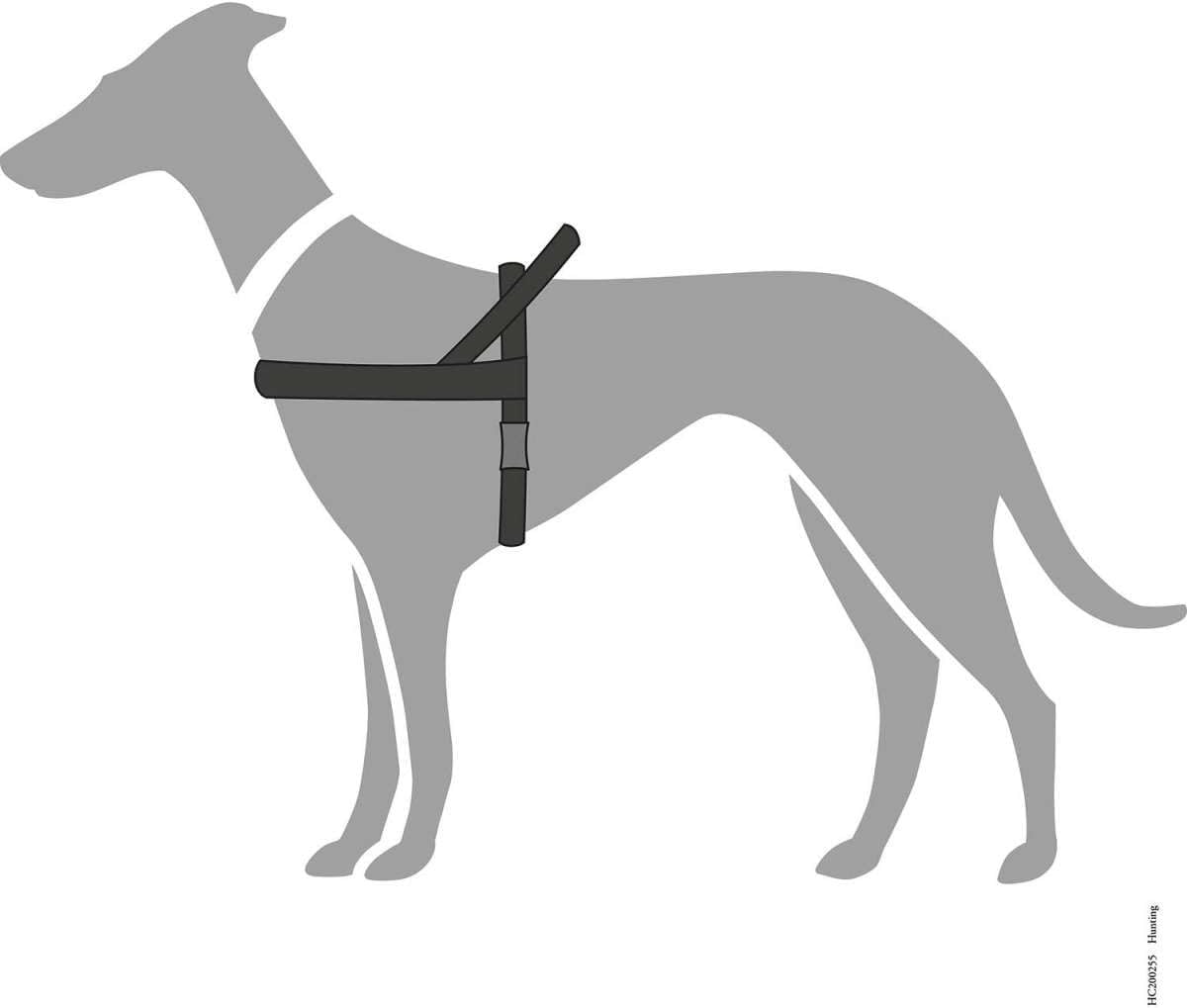 HUNTER Norwegian Harness for Dogs Hunting, 50 x 69-93 cm, Black