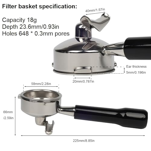CAPFEI 58mm Portafilter 3 Ears with Double Spout Compatible with Temp IQ/Casabrews 5700Gense and Other 58mm Portafilter with Three Prongs Thickness 4.9mm by CAPFEI - Image 3