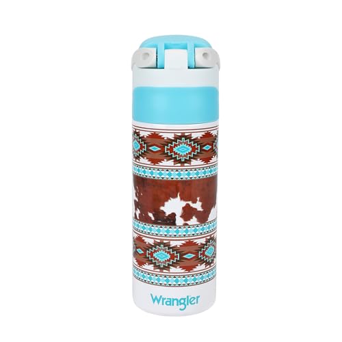 Image of Wrangler Leather Pattern 24 Oz Stainless Steel Water Bottle