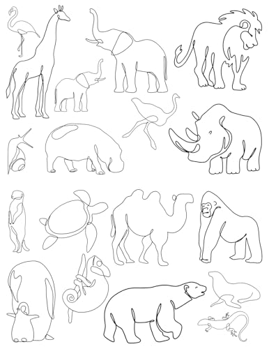 Generic Water Soluble Embroidery Patterns Stabilizers, Stick and Stitch Embroidery Transfers Paper Tear Away Embroidery Stabilizer with Wildflower Patterns for Embroidery, Animal Designs, Animals_C