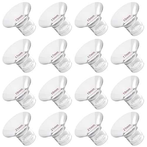 Image of semai Flange Inserts 13/15/17/19/21mm Compatible with Momcozy S12 Pro/S9 Pro/S12/S9/Medela 24mm Flanges, Reduce 24mm Nipple Tunnel Down to Correct Size, 16PCS, 13/15(2pcs/Size) & 17/19/21(4pcs/Size)