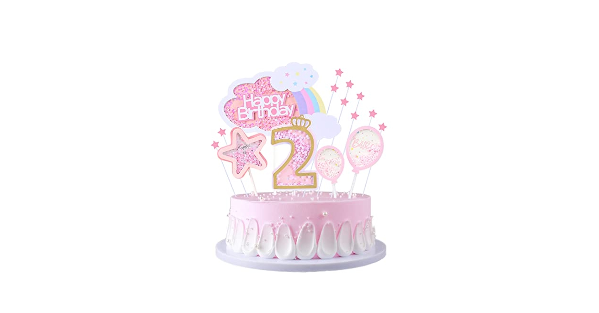 Happy Cakes エシャルプ　ピンク Amazon.com: Rsstarxi 24 Pack Happy Birthday Cupcake Toppers