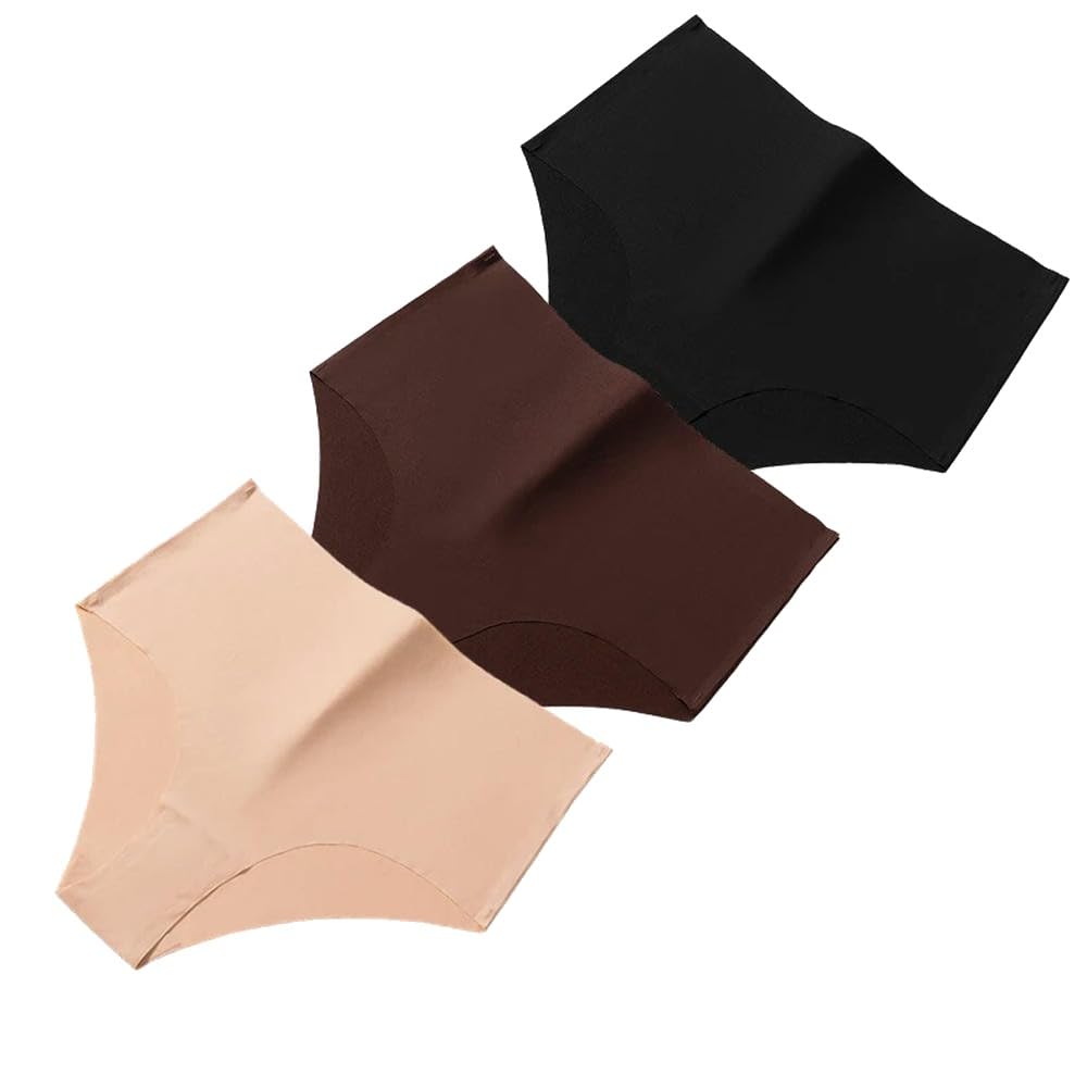 DYRBF - Juego de 3 bragas de cintura alta para mujer, ropa interior sin costuras, transpirables, talla grande, ropa interior deportiva acogedora