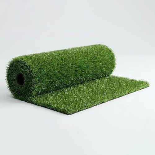 Alfombra de Césped Artificial - Rollo de Césped Artificial Realista de 20 mm de Altura, Alfombra de Alta Densidad para Jardín, ideal para Mascotas, Perros y Decoración de Bodas(1x2m/3.2x6.5ft)