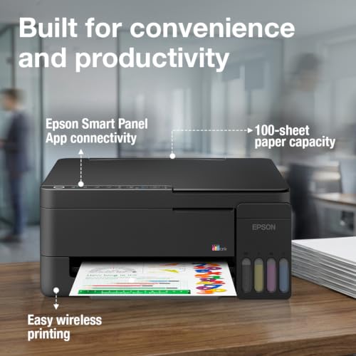 Image of Epson EcoTank L3352 (New Launch) WiFi All-in-One InkTank A4 Colour Printer, Scanner, Copier for Home & Office, 5760x1440dpi Resolution, with Wireless and Mobile Printing Feature