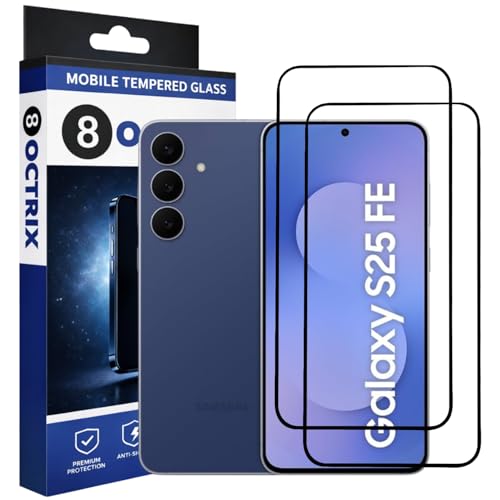Image of Military-Grade Tempered Glass Screen Protector Compatible for Samsung Galaxy S25 FE with Edge to Edge Coverage - Case Friendly, Anti-Scratch & Bubble-Free Installation Kit (Pack Of 2)