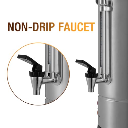 Image of 120Cup Electric Hot Water Dispenser, 2 Gal Stainless Steel Commercial Water Boiler and Warmer, 950W Temp Adjustable Tabletop Tea Coffee Urn for Parties (2Gal Silver)