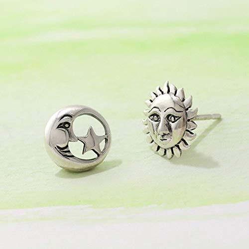 Boma Jewelry Sterling Silver Sun Moon & Star Mismatched Stud Earrings4