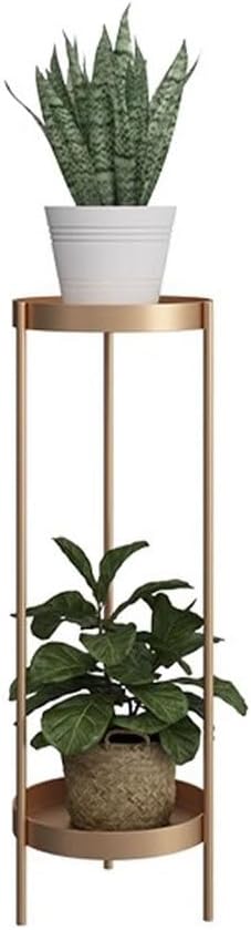 CHICKEN Corner Plant Stand Nordic Living Room Balcony Indoor Succulent Green Plant Rack Iron Double-Layer Flower Pot Rack Plant Hangers Outdoor(S:30CMX30CMX60CM)